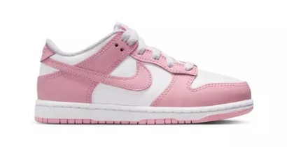 Nike Dunk Low "White/Med Soft Pink" Preschool Girls