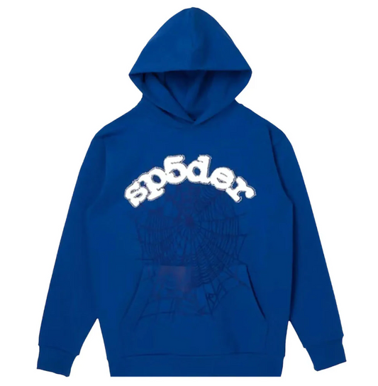 Sp5der Rhinestone Hoodie Dark Blue