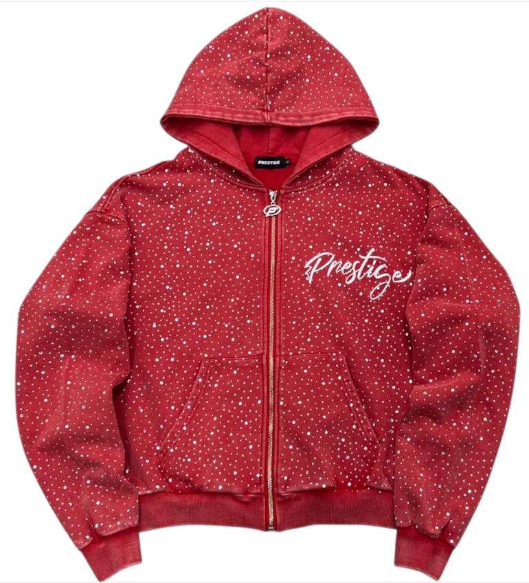 Prestige Collection Diamond Hoodie Red