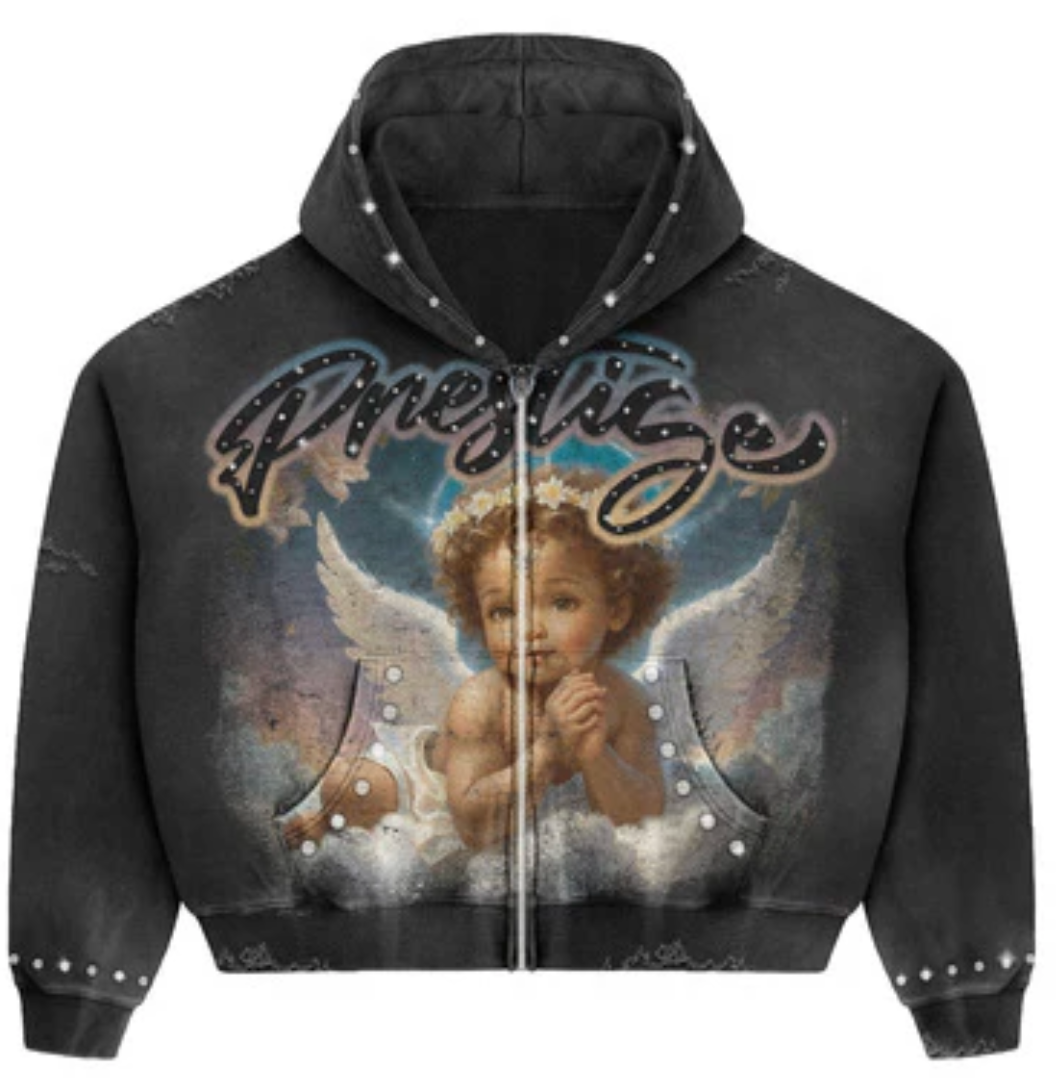 Prestige Collection Black Prestige Angel Hoodie Blue