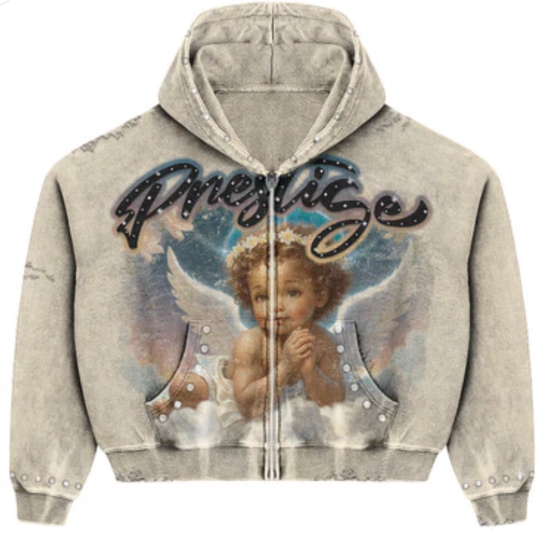 Prestige Collection Cream Prestige Angel Hoodie Blue
