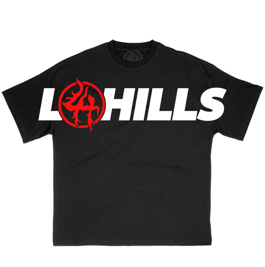 Lost Hills Cartoon Logo Black Tee