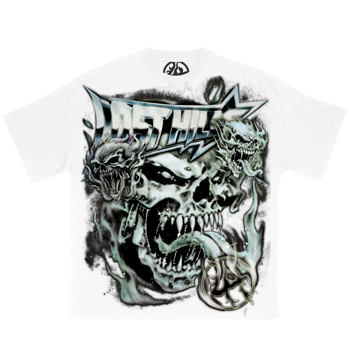 Lost Hills Demon Skull White Tee