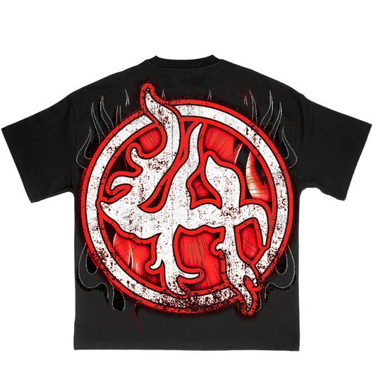 Lost Hills Middle Finger Skull Black Tee