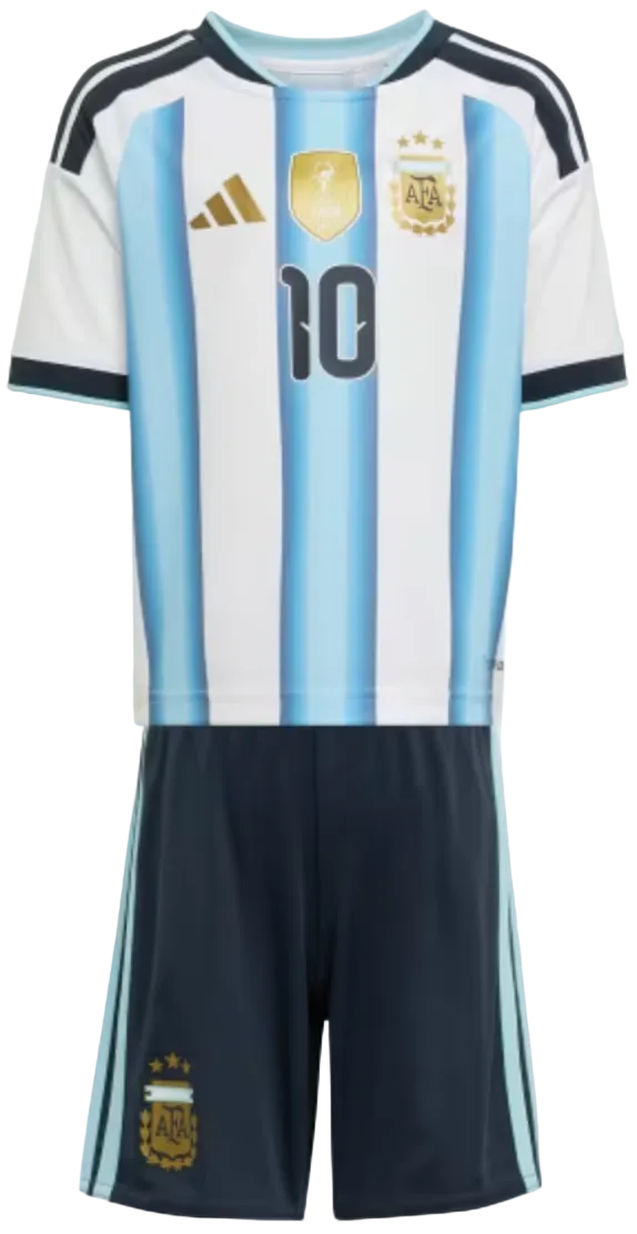 Argentina Home Messi 2026 World Cup Kids Jersey Set