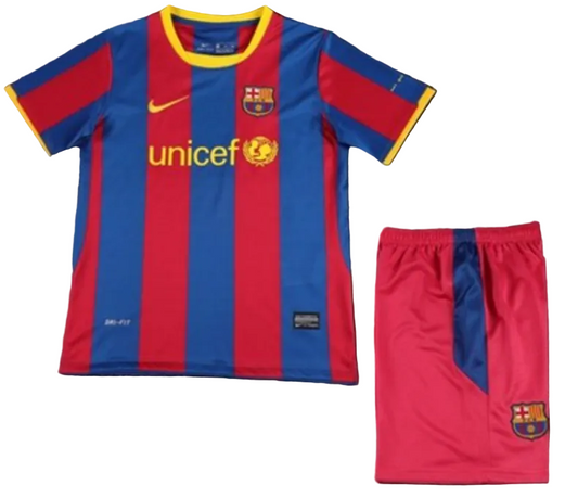 Barcelona Home 2010 Messi Jersey Set