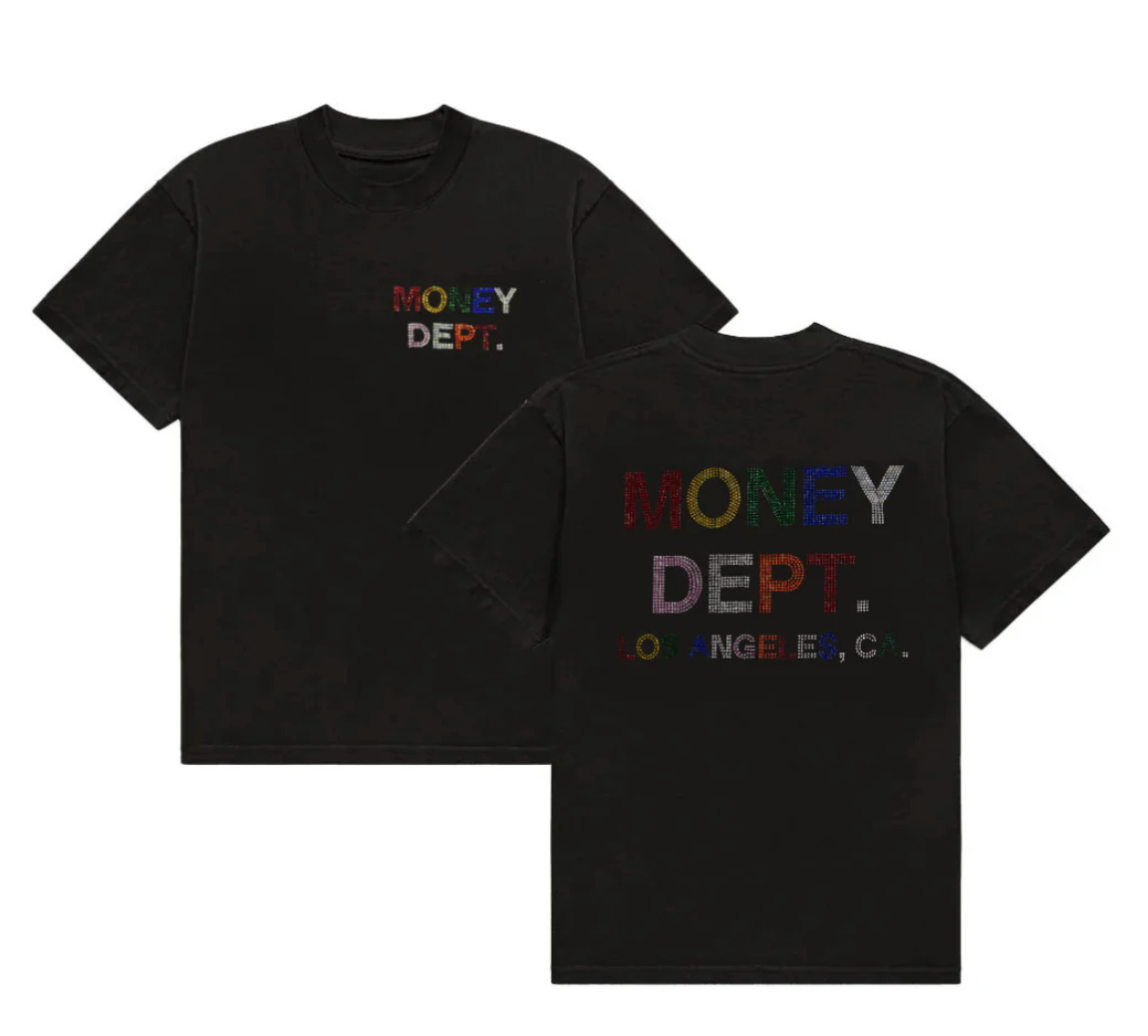 Money Dept. Multi color Rhinestones T-Shirt