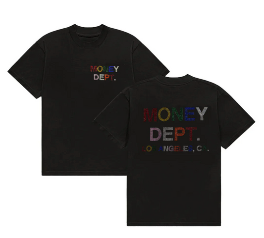 Money Dept. Multi color Rhinestones T-Shirt