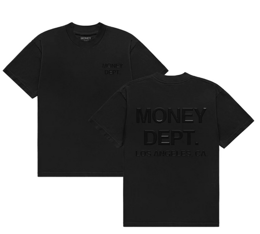 Money Dept. Classic Black & Black T-Shirt (PUFF PRINT)
