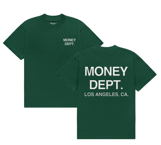 Money Dept. Classic Green & White T-Shirt