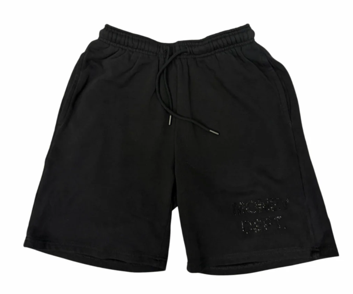 Money Dept. Black Rhinestones Shorts
