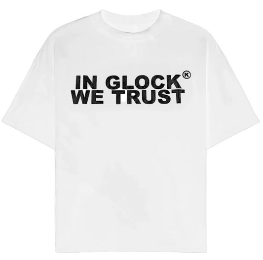In Glock We Trust Oversized Tee White/Black