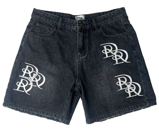 Dry Rot Black DR Leather Patch Shorts