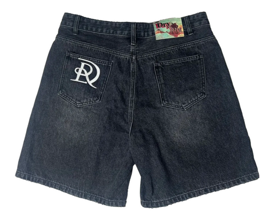 Dry Rot Black DR Leather Patch Shorts
