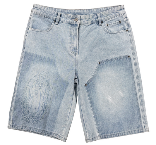 Heaven Carpenter Denim Shorts Light Blue