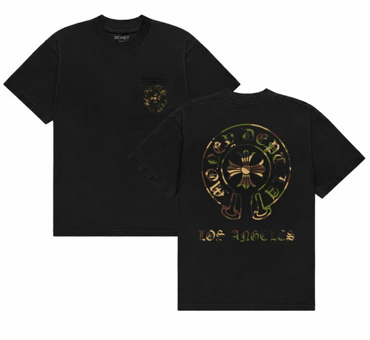 Money Dept. Camo Old English Pocket Tee