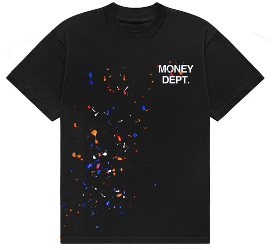Money Dept. Black & White Paint Splatter Tee
