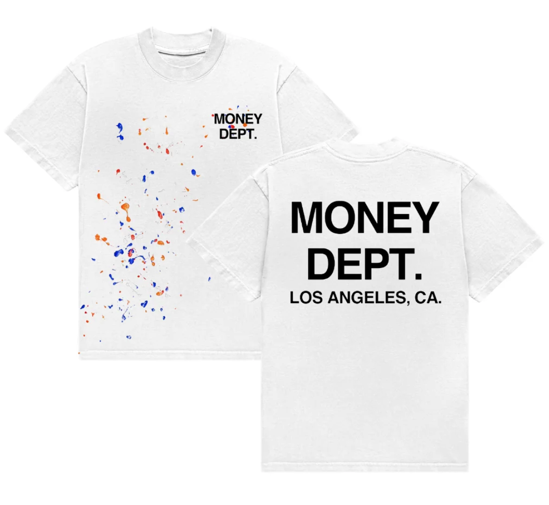 Money Dept. White & Black Paint Splatter