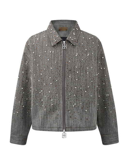 Birth Of A Royal Child 20K Diamond Zipper Jacket Brown