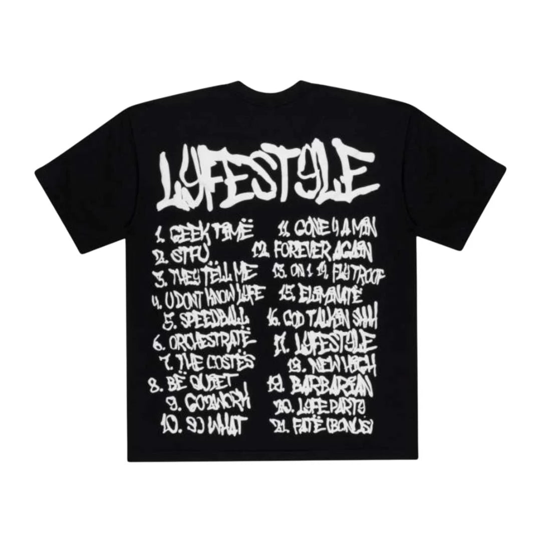 Cactus Plant Flea Market x Yeat Tracklist Tee Black