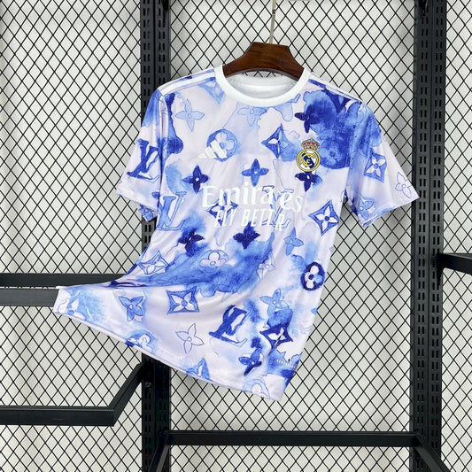 Real Madrid White/Purple LV Print Jersey