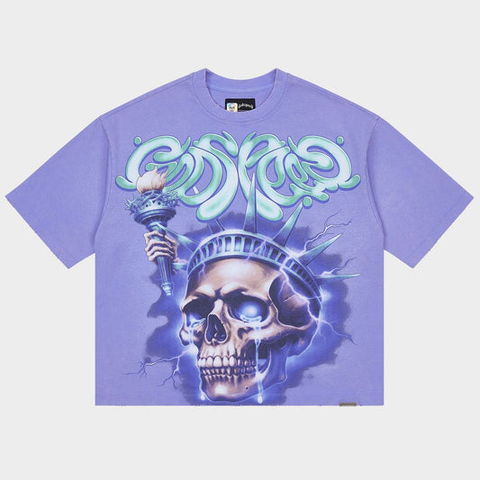 Godspeed Liberty Tears T-Shirt Purple Wash