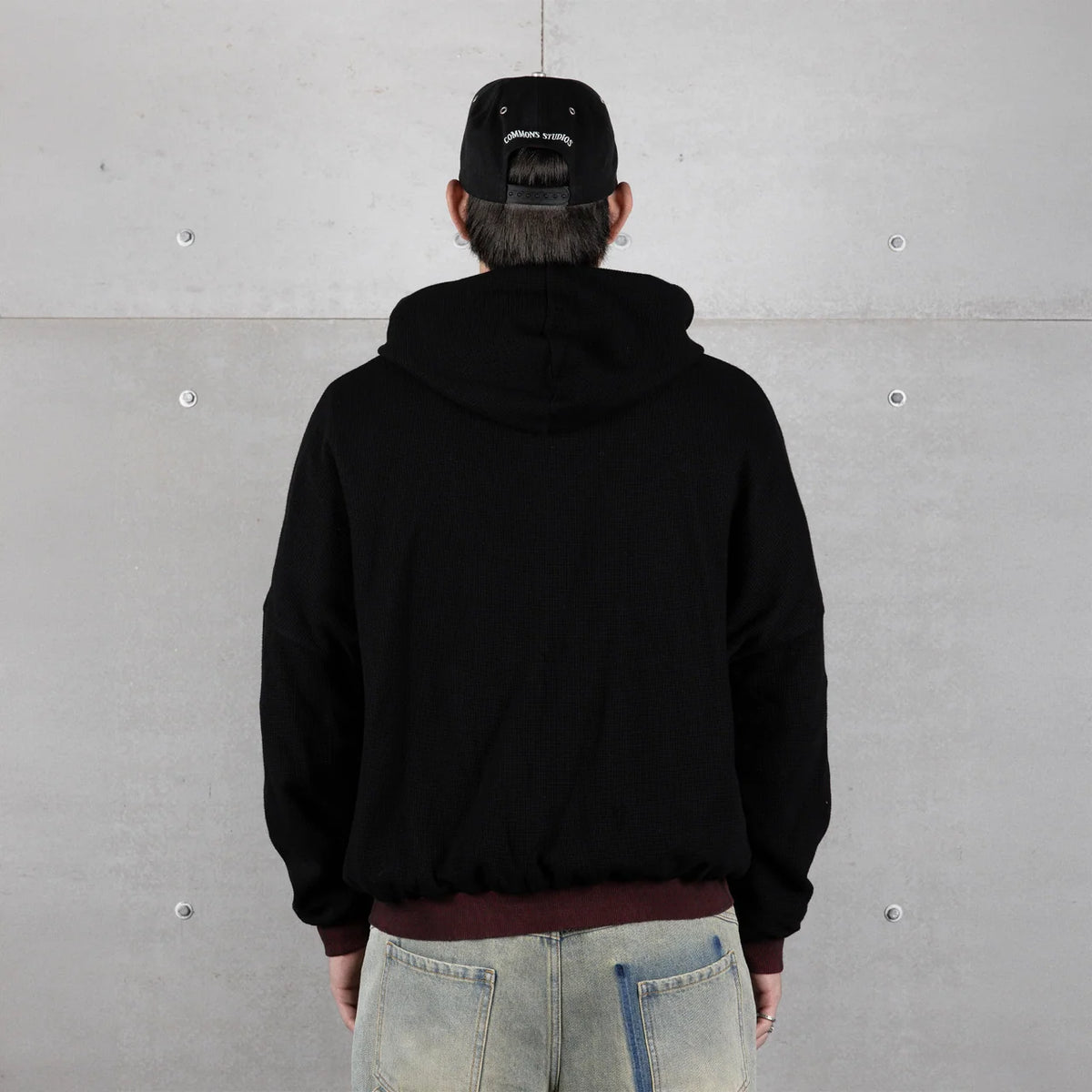 Commons Reversible Thermal Zip Up Hoodie Faded Plum/Black